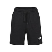 Short en coton The North Face pour homme, noir, avec taille élastiquée à cordon et logo blanc sur le devant.