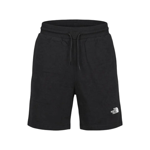 Short en coton The North Face pour homme, noir, avec taille élastiquée à cordon et logo blanc sur le devant.