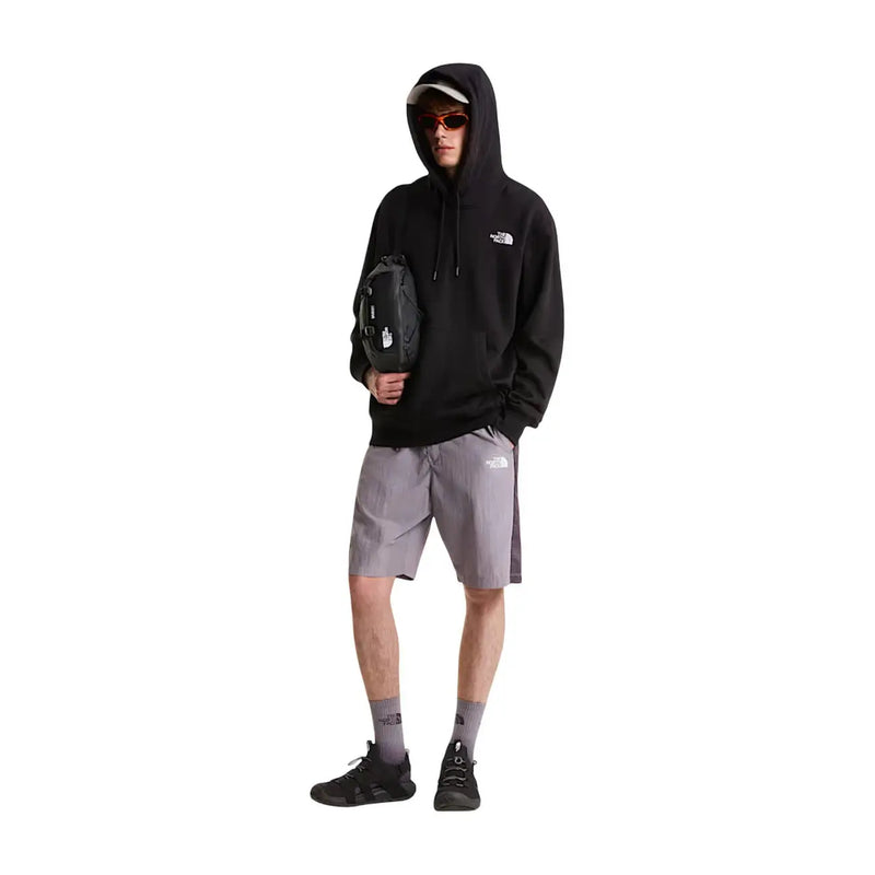 Sweat à capuche The North Face pour homme en molleton de coton noir avec logo blanc sur la poitrine et cordons de serrage