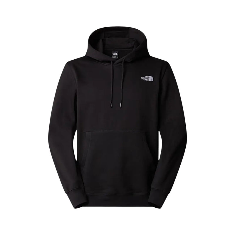 Sweat à capuche The North Face pour homme en molleton de coton noir avec logo blanc sur la poitrine et cordons de serrage assortis