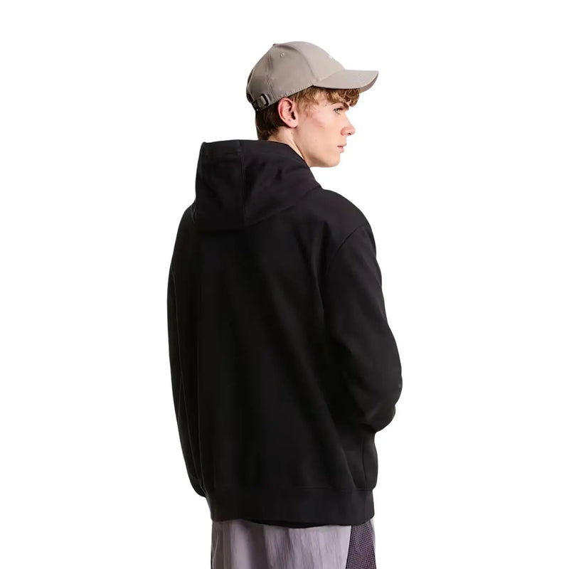 Sweat à capuche The North Face pour homme, en molleton de coton noir, coupe décontractée et poignets côtelés, vu de dos