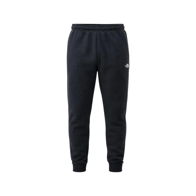 Pantalon de jogging The North Face pour homme, en molleton de coton noir, avec un logo blanc discret sur la cuisse gauche.