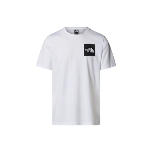 White short-sleeved crew-neck T-shirt with black square logo for The North Face Men collection