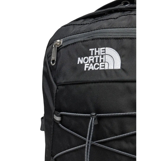 Sac à dos The North Face Borealis Classic pour homme, en nylon noir avec logo brodé blanc et tirettes de fermeture éclair grises.