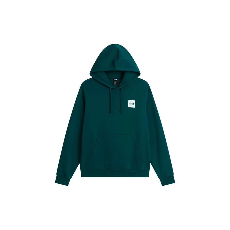 Sweat à capuche The North Face pour homme, en coton vert, avec un logo blanc sur le devant.
