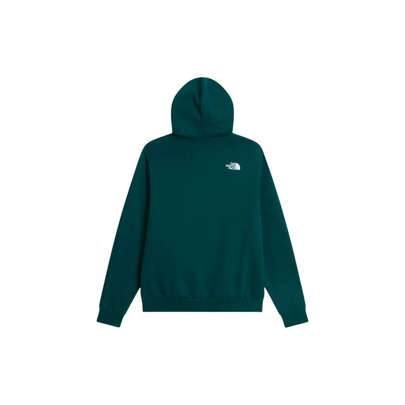 Sweat à capuche The North Face pour homme, en coton vert foncé avec logo blanc sur la poitrine gauche.