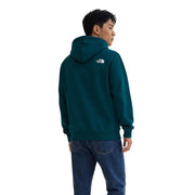 Sweat à capuche The North Face pour homme, en coton bleu sarcelle foncé, dos visible avec logo blanc en haut du dos.