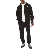 Men’s black zip hooded sweatshirt with white sneakers, suitable for active wear