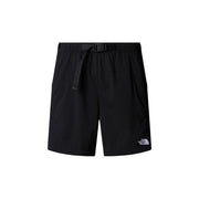 Short The North Face pour homme, noir, avec taille élastiquée à cordon et logo discret sur le bas de la jambe, vue de face