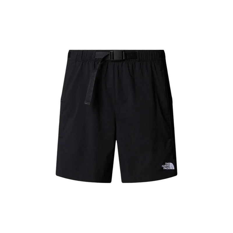Short The North Face pour homme, noir, avec taille élastiquée à cordon et logo discret sur le bas de la jambe, vue de face