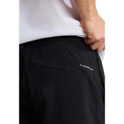Short The North Face pour homme, noir, avec logo Flashdry xd brodé sur la couture latérale (vue de profil).