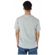 A heather gray North Sails men grey round neck short-sleeved cotton t-shirt with a crew neck design
