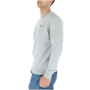 North sails men’s grey heathered long-sleeve crewneck sweatshirt with small circular logo on the left chest