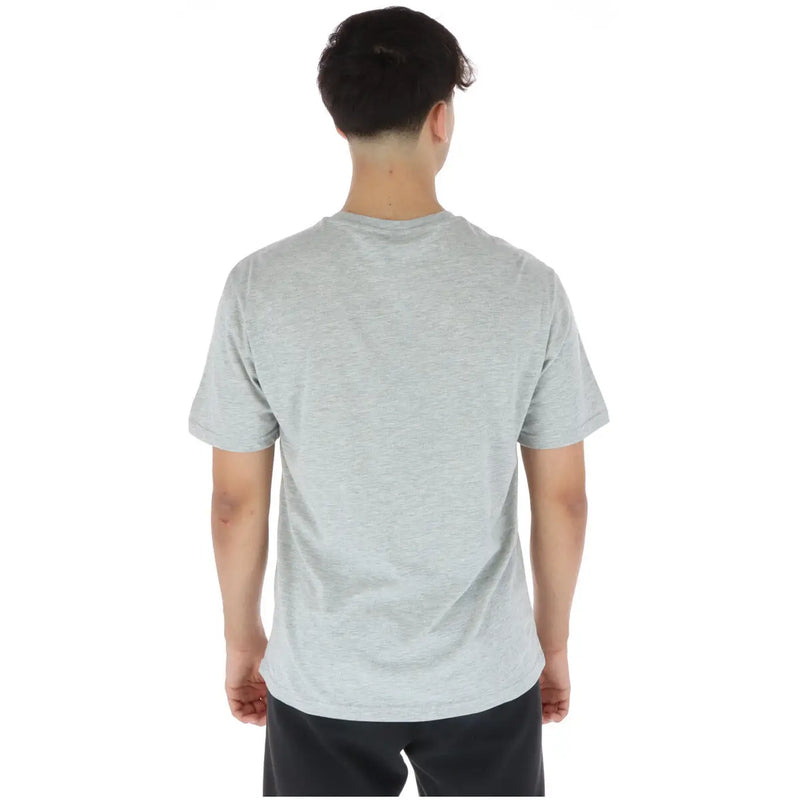 A heather gray short-sleeved crew neck cotton t-shirt by North Sails for men with a grey print design