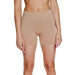 Nude-colored, form-fitting Vero Moda Women Shorts displayed on a woman’s lower body
