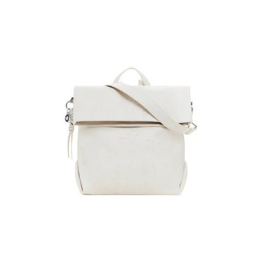 White convertible leather shoulder bag and backpack for versatile fashion choices