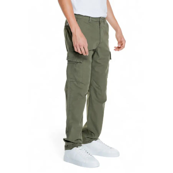 Olive green cargo pants displayed in the Olive Green Cargo Pants product image