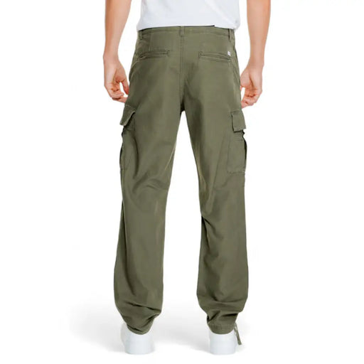 Olive green cargo pants displayed in the Olive Green Cargo Pants product image