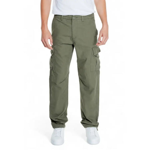 Olive green cargo pants displayed in the product Olive Green Cargo Pants
