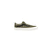 Olive green Vans Women Sneakers in leather with laces displayed on a neutral background