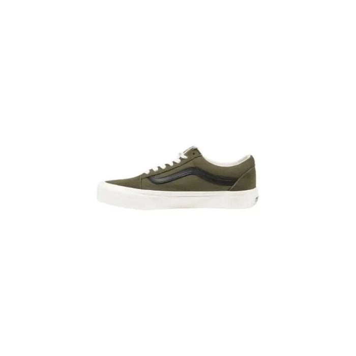 Olive green Vans Women Sneakers in leather with laces displayed stylishly