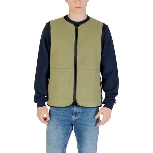 Olive Green Vest for Men showcasing a stylish and comfortable men’s wardrobe essential