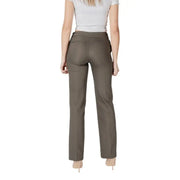 Olive green women’s dress pants showcasing a stylish and versatile design