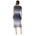 Ombre long-sleeved mesh midi dress displayed in a stylish fashion photograph