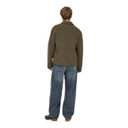Only Jean ample pour homme en coton vert olive, col classique et coupe décontractée, vue de face
