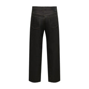Only Jean ample ONSFAREL pour femme en denim noir à jambes larges, ourlet droit et poches arrière classiques (vue de dos)