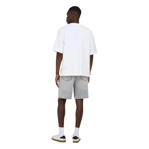 Only shorts oversize t-shirt Débardeur blanc pour femme, manches courtes et coupe décontractée, vue de face