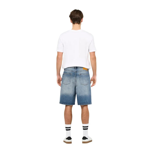 Only & Sons Short en jean pour homme, délavage clair, effet usé, cinq poches, vue de face
