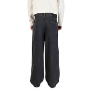 Only Jean noir en coton pour homme, coupe ample et décontractée, avec poches classiques, orné d'un motif à jambes larges gris foncé.