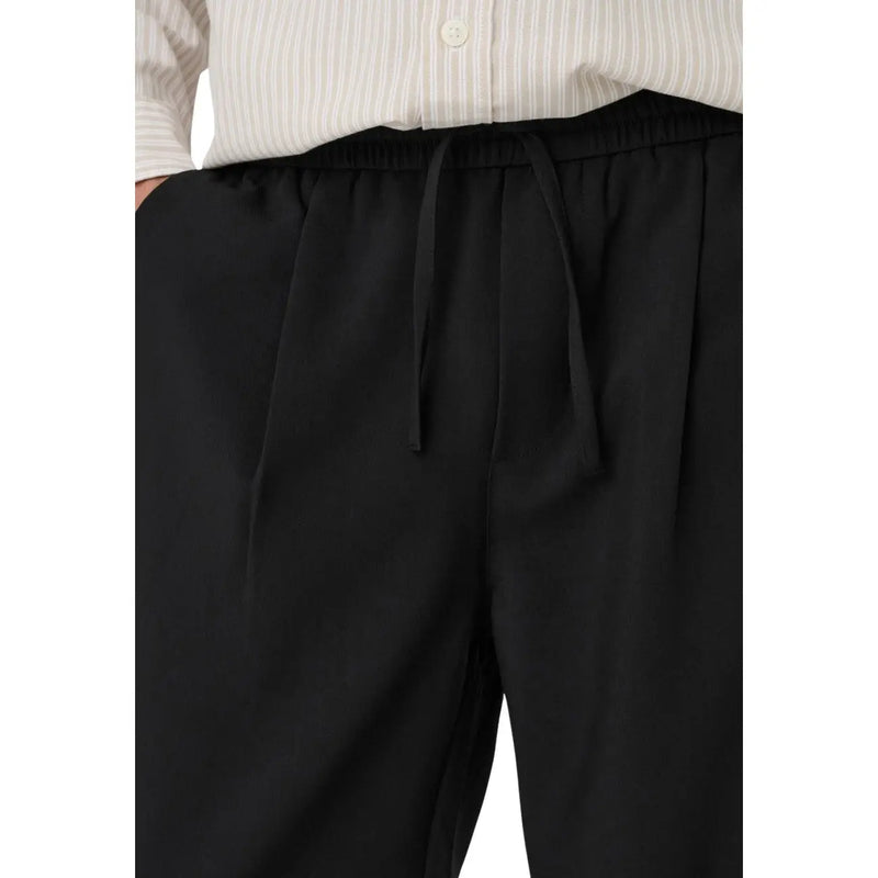 Only Pantalon noir à cordon de serrage pour homme, en mélange de viscose, coupe fuselée décontractée et plis discrets sur le devant, de la marque and Sons