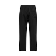 Only Pantalon large pour homme en viscose mélangée noire, taille élastiquée avec cordon de serrage et une poche avant simple.