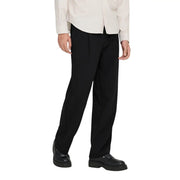 Only Pantalon de costume noir pour homme, en mélange de viscose, coupe droite et plis discrets à la taille, de la marque and Sons