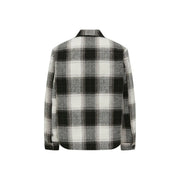 Only Blazer à carreaux pour homme de la marque and Sons, en polyester noir avec un tissu tissé en flanelle à carreaux noirs et blancs texturés.