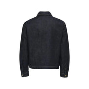 Only Veste en jean pour homme de la marque and sons, en coton indigo foncé, avec col classique et poignets boutonnés.