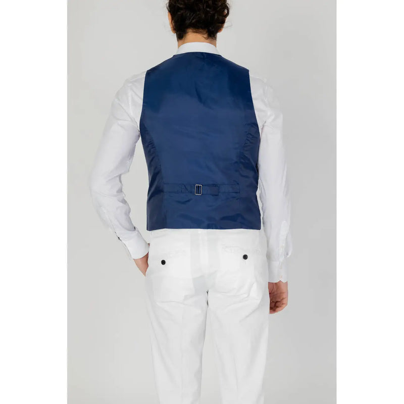 Only Gilet pour homme and Sons bleu marine, coupe ajustée et brillance subtile, idéal pour les tenues formelles et décontractées chics.