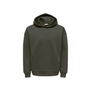 Only Sweat à capuche gris pour homme And Sons, avec poche avant et poignets côtelés, en mélange de coton.