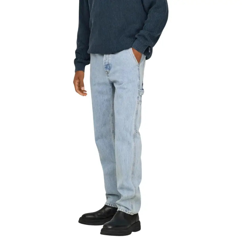 Jean en denim clair délavé, coupe décontractée, poches cargo, 100 % coton. Only Jeans homme Sons bleus 22031087