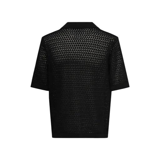 Polo noir à manches courtes en maille à chevrons, fabriqué en coton biologique par Only & Sons Polo homme col V