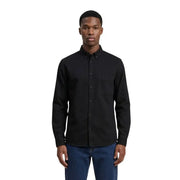 Only & Sons Chemise noire pour homme, à boutons, avec poche poitrine et manches longues, pour une tenue formelle ou décontractée.