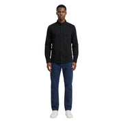 Chemise noire à manches longues boutonnée avec col classique et poche poitrine de Only & Sons pour hommes