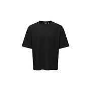 Col rond oversize noir t-shirt à manches courtes de Only Fils conçus pour les vêtements décontractés