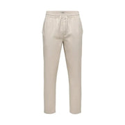 Pantalon de jogging en coton beige avec taille élastique et cordon de serrage de only & sons collection de pantalons pour hommes