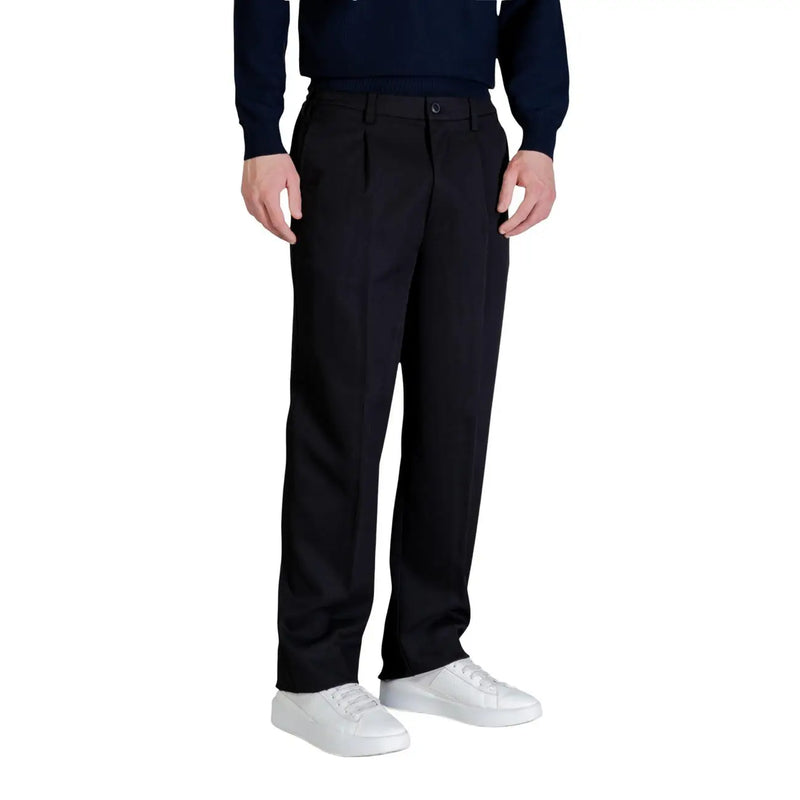 Black pleated wool trousers with a sleek tailored fit from Only Sons men trousers collection