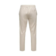 Beige only & sons Pantalon pour homme avec taille élastiquée à cordon et fines bandes latérales pour vêtements de sport
