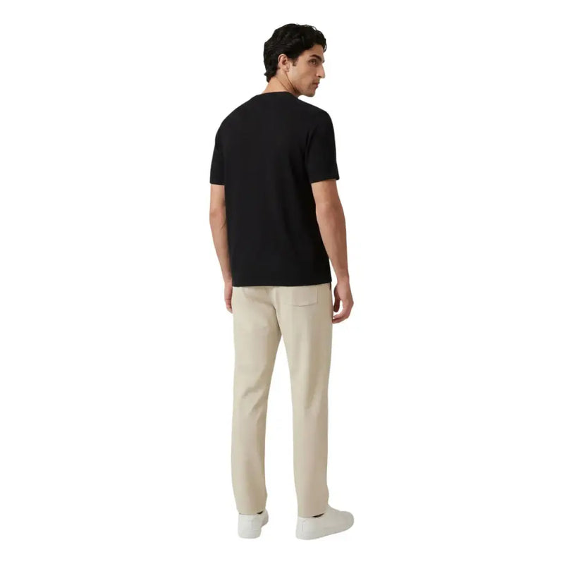 Only & Sons Pantalon pour homme avec un t-shirt noir à manches courtes t-shirt avec un simple col rond et un tissu lisse ajusté