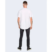 Only T-shirt blanc en coton pour homme, coupe oversize, manches courtes, ourlet arrondi, vue de face